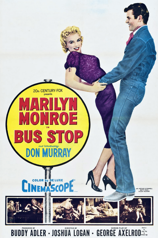 Marilyn Monroe in ihrer Charakterrolle der leichten aber heftig umgarnten Nachclubsängerin Cherie in Joshua Logans "Bus Stop" von 1956.