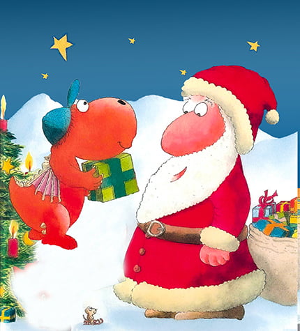Der-kleine-Drache-Kokosnuss-feiert-Weihnachten Der kleine Drache Kokosnuss lernt Weihnachten kennen und ist ganz aus dem Häuschen!