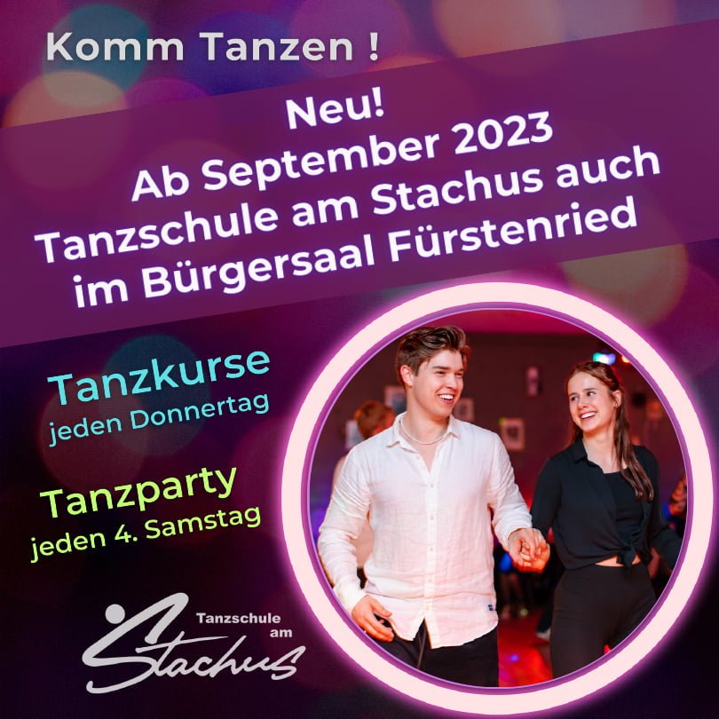 Tanzparty-im-Bürgersaal-Fürstenried Alle 4 Wochen am Samstag könnt Ihr im Bürgersall Fürstenried das Tanzbein auf der Tanzparty der Tanzschule am Stachus schwingen.
